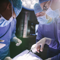 Medical professionals in an operating room
