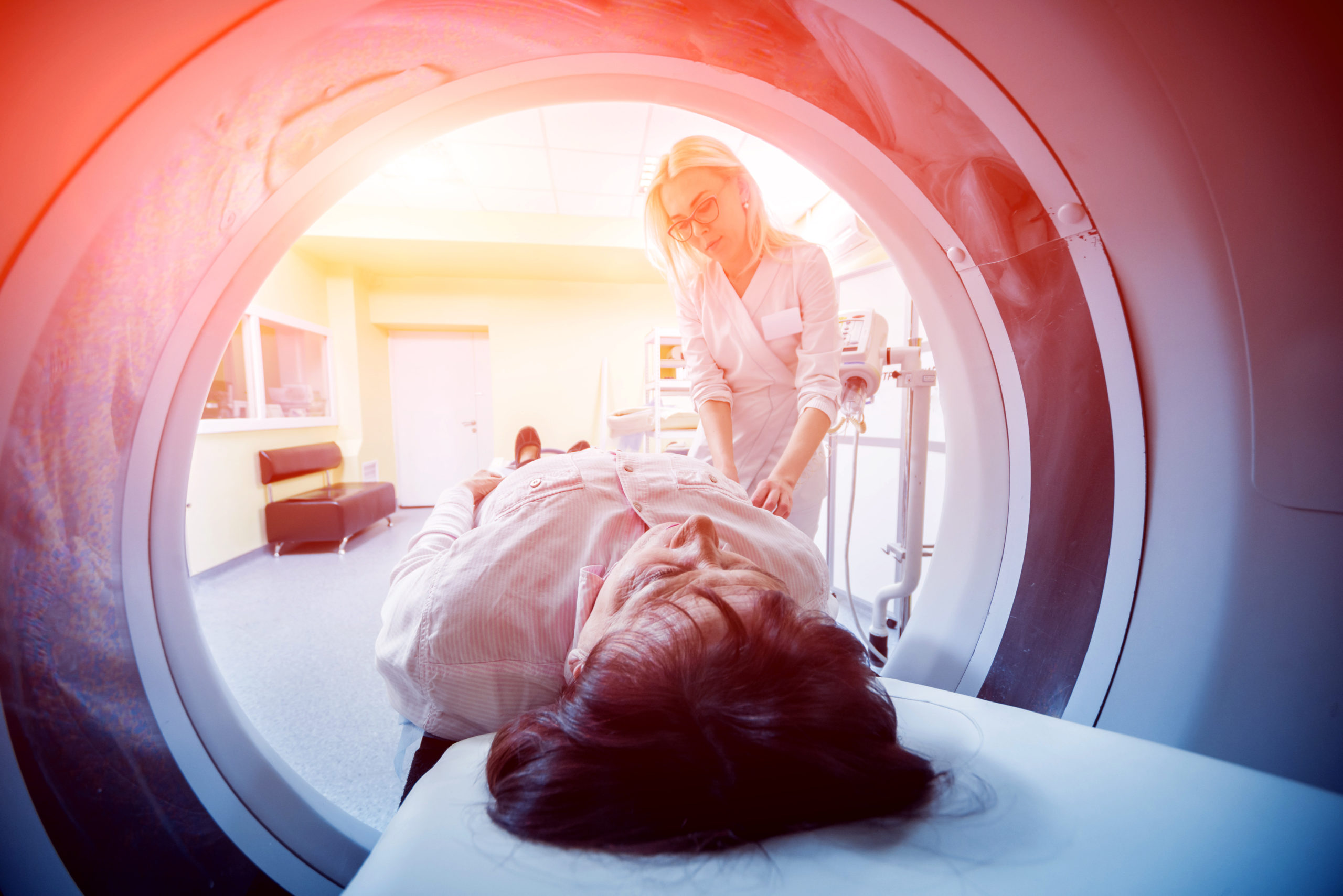 medical imagng requisition management - patient in a CT scanner