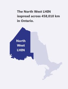 infographic depicting the large geographic chunk that the northwest region comprises within Ontario.